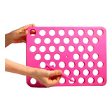 Placa Porcionadora Doces 50 Furos 15g 35x25cm Rosa Blue Star Cor Rosa Brilhante