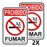 Placa Proibido Fumar - Lei Federal - 20x30 - Kit Com 02