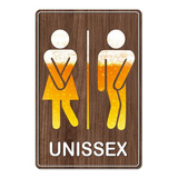Placa Pvc Banheiro Masculino / Feminino Cerveja Bar