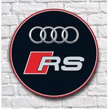 Placa Redonda Mdf Audi Rs Decoração Garagem Oficina Loja 