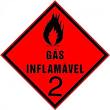 Placa Rótulo De Carga Perigosa Gás Inflamável 30x30 Abnt