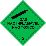 Placa Rótulo De Carga Perigosa Gás Não Inflamável Não Tóxico