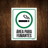 Placa Sinalização - Área Para Fumantes 18cmx23cm