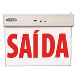 Placa Sinalização De Saída Led Face Dupla Vermelha 1w Blumen