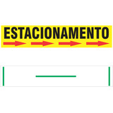 Placa Sinalização Estacionamento Seta À Direita 50x10cm F