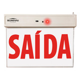 Placa Sinalização Saída Led Face Dupla Vermelha 1w Blumenau