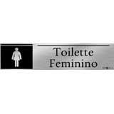 Placa Toilette Feminino De Aço Inox 25x5 Com Adesivo *624