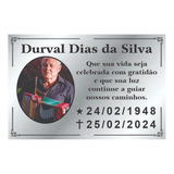 Placa Túmulo Homenagem 30x20cm Com Foto Colorida Em Alumínio