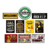 Placas Decorativas Bebidas Cervejas Frases Kit 10 