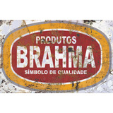 Placas Decorativas Cerveja Brahma Chopp Oval Envelhecida