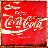 Placas Decorativas Coca Cola Quadrada Enferrujada Antiga