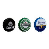 Placas Decorativas Kit 3 Tampas Cervejas Bebidas Churrasco