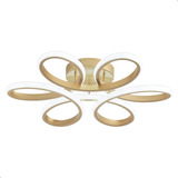 Plafon Flor Led Sala Pendente Moderno Dourado Sobrepor