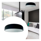 Plafon Sobrepor Preto 40 Cm Redondo Em Aluminio Sala De Estar / Quarto / Escritorios Soquete E27 Tensao Bivolt