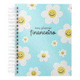 Planner Agenda Caderno Financeiro Permanente Calendário Flor Cor Da Capa Azul Art Paper Da Bá
