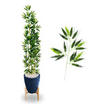 Planta Artificial Bambu Da Sorte E Vaso Polietileno Cinza