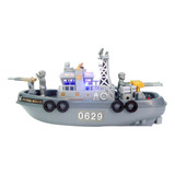 Plástico Elétrico Mini Barco De Patrulha Marinha Crianças