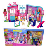 Playset Grande Conjunto Creche Para Animais De Estimação Com Boneca Menina Barbie Profissões Cuidadora E Acessórios De Pet Shop Mini Animal Gato Gatinho Cachorro Cachorrinho - Mattel Brinquedos