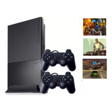 Playstation 2 Com Hdmi Completo + 02 Controles + 80 Jogos!