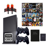 Playstation 2 Completo Com 2 Controles 2 Memory Card + Hdmi + 69 Jogos