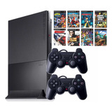 Playstation 2 Ps2 Slim Completo + 02 Controles + 80 Jogos!