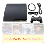 Playstation 3 Ps3 Play +44 Jogos 2 Controles Gta V Minecraft 250gb - Play 3 -
