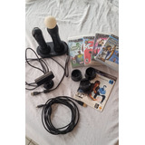 Playstation Move + 4 Jogos Originais + Base De Carregamento