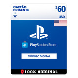 Playstation Network Card Cartão Psn $60 Dólares Usa Ps3 Ps4