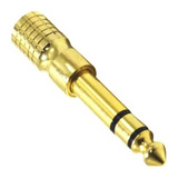 Plug Adaptador P/ Fone P2 X P10 Stereo Metal Dourado