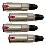Plug Conector Jack P10 Estéreo Fêmea P/ Fone Wireconex Kit 4
