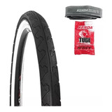 Pneu Aro 26x1.1/2x2 Kenda Slick Bike Balão F Branca + Camara