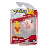 Pokémon 2 Bonecos Ação Mini Torchic Clefairy 2601 Sunny