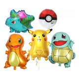 Pokémon Pikachu Pokebola Decoração Pack 5 Balões Latex 