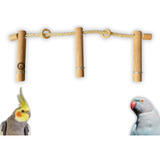 Poleiro Triplo Com Corda De Sisal 45cm Para Calopsitas