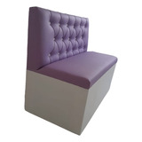 Poltrona Booth 1.10m 2 Lugares Lilás E Branco