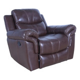 Poltrona Do Papai Reclinavel Couro P.u. Marrom - Norfolk