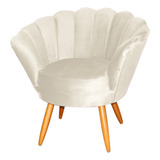 Poltrona Pétala Decorativa Para Sala Salão Escritório Veludo