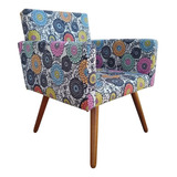 Poltrona Vitória Decorativa Estampa Floral - Navega Móveis