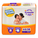 Pom Pom Derma Protek Proteção De Mãe Fraldas Infantis Descartáveis Tamanho Xg 38 Unidades
