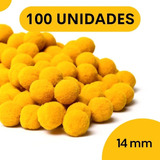 Pompom 14 Mm Amarelo Ouro C/100 Unidades - Nybc
