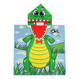 Poncho Infantil Toalha Capuz Roupao Jacare Verde