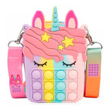 Pop It Bolsa Transversal Unicórnio Fidget Toy Pronta Cor Colorida