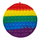 Pop It Brinquedo Fidget Toy Anti Stress Pop It Círculo 20cm Cor Roxo, Azul, Verde, Amarelo E Vermelho