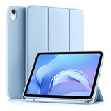 Popshope Antichoque Capa Silicone Smart Flip Para iPad Air Geração 4 E 5 10.9'' Cor Azul Claro