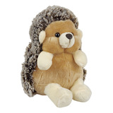 Porco Espinho De Pelúcia Sentado 25cms - Escuro