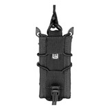 Porta Carregador De Pistola Modular Em Cordura 500d Universal Para Colete Tático Padrão Molle Com Revestimento Interno Em Eva E Retenção Ajustável E905 Preto