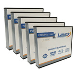 Porta Cd Dvd 12 Discos - Preta Kit C/ 5 Unidades