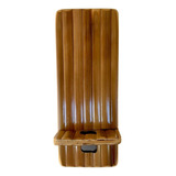 Porta Celular Em Mdf Revestido Em Bambu Vertical