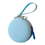 Porta Chupeta Bebê De Silicone Com Alça E Zíper - Clingo Cor Azul