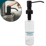 Porta Detergente Dosador Dona.dcor Preto Fosco Inox 304 Embutir Pia Cozinha